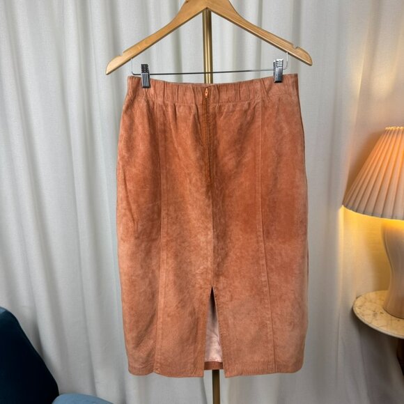 Vintage Danier Pink Suede Pencil Skirt - Picture 2 of 5